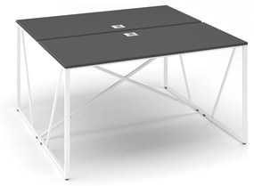 ProX asztal 138 x 137 cm, fedővel, grafit / fehér