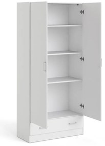 Fehér ruhásszekrény 79x170 cm Space – Tvilum