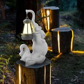 Elefánt figura műgyanta napelemes zseblámpával a terasz kertjébe és a belső terekbe