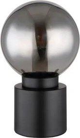 Globo 21003B Asztali lámpa fém fekete matt, füstszínű üveg, billenőkapcsoló a kábelen, ø: 150mm, M:245mm, kábelhossz 1500mm, nem tartozék: 1x E14 25W 230V
