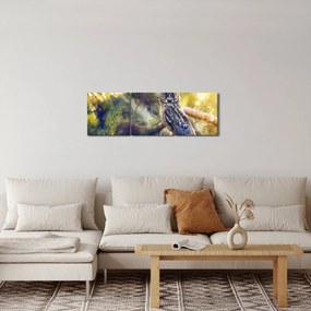 Egy bagoly képe a fán (órával) (90x30 cm)
