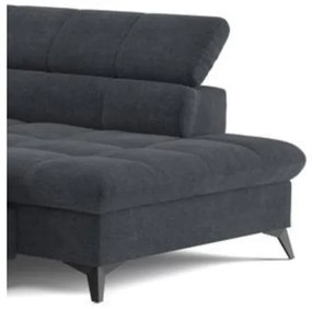 Fekete MARANO balos L-alakú kihajtható sarokkanapé