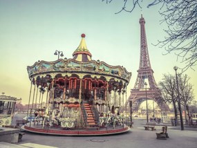 Poszter 40x30cm Körhinta és Eiffel-torony 2, Assaf Frank