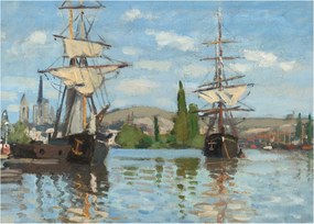 Kép - Claude Monet, Ships Riding on the Seine at Rouen, reprodukciók (70x50 cm)