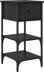 vidaXL Éjjeliszekrény fiókkal Fekete tölgy 33.5 x 36 x 70 cm