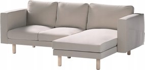 Dekoria Norsborg 3 személyes kanapé huzat Ikea sezlonnal barna