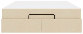 Ágykeret tárolóval Krém 160 x 200 cm szövet