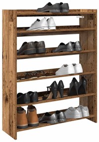 antik fa szerelt fa cipőtartó 80x25x100 cm