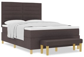 Boxspring ágy matraccal és paddal Sötétbarna 140x190 cm Szövet