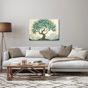 Kép – Elegáns mozaik fával (70x50 cm)