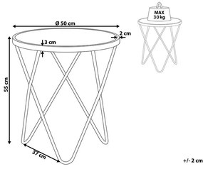 Stílusos Fehér És Arany Kisasztal ⌀ 50 cm MERIDIAN II Beliani