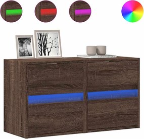 vidaXL 2 db barna tölgyszínű fali TV-szekrény LED-del 41 x 31 x 45 cm