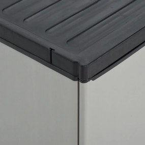 szürke és fekete kerti PP szeméttároló 68 x 40 x 85 cm