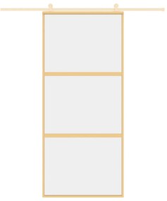 aranyszínű átlátszó ESG üveg és alumínium tolóajtó 90 x 205 cm