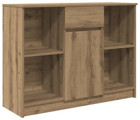 kézműves tölgy szerelt fa tálalószekrény fiókos 101x35x76 cm