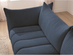 Sötétkék buklé sarokkanapé (bal oldali-heverő résszel) Azra – Bobochic Paris