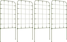 Outsunny 4 darabos Kerti Rács Szett Acél Vázszal Gyümölcsök, Zöldségek, Virágok Támogatására Kültéri Dekorációhoz Teraszon, 40x90 cm Zöld | Aosom