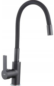 Mexen Bruno - gránit mosogató 79,5x49,5cm + Flex csaptelep, 1 kamrás, fekete, 6513791010-77-Flex