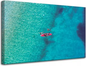 Vászonkép Kajak Emberek Nap Víz Nyaralás 80x50 cm