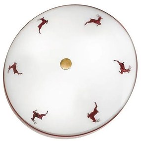 Kolarz 731.U12.4.103-Mennyezeti lámpa NONNA 2xE14/60W/230V átm.32cm piros/sárgaréz