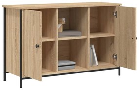 sonoma tölgy színű szerelt fa TV-szekrény 100 x 35 x 65 cm