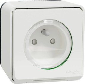 Tápcsatlakozó aljzat földelt 2P+PE fehér színben Mureva