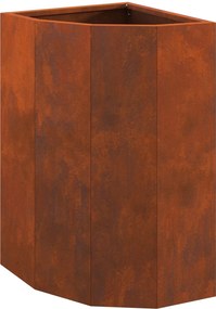 vidaXL Sarok Virágtartó Rozsdás 30 x 30 x 50 cm időjárásálló acél