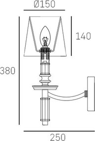 Cosmolight modern fali lámpa siena fehér nikkel cosw01315ni-wh