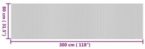 négyszögletű természetes bambusz szőnyeg 80 x 300 cm