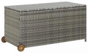 világosszürke polyrattan kerti tárolóláda 120 x 65 x 61 cm
