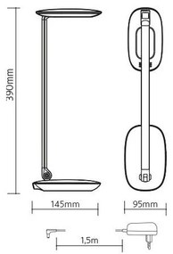 LED Dimmelhető asztali lámpa USB-vel MOANA LED/6W/230V rózsaszín