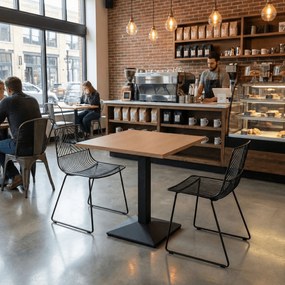 Bisztró asztal, tölgy sonoma/fekete, 70x70 cm, RINALDO TYP 1