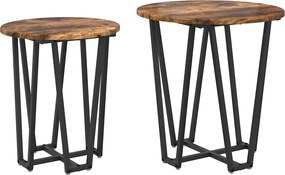 vidaXL Kisasztal készlet 2 pcs Füstölt Tölgy és Fekete