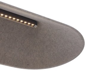 Modern fekete függőlámpa szürke belsővel, LED-del, 3 lépésben dimmelhető - Dani