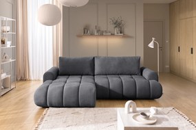 Lutario Mini ágyazható balos sarokkanapé - szürke szenil Vibe 95
