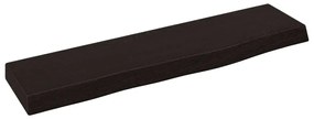 sötétbarna kezelt tömör tölgyfa fali polc 40x10x2 cm
