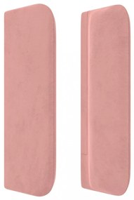 rózsaszín bársony fejtámla 83x16x78/88 cm