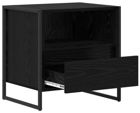 vidaXL Éjjeli asztal fiókkal Fekete tölgy 50 x 39,5 x 50 cm Faanyag