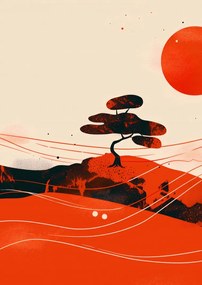 Poszter 64x90cm Piros sivatagi tájképek