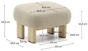 Bézs zsenília lábtartó Nema – Kave Home