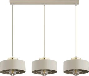 Brilagi - Kábelre függesztett csillár SPRING 3xE27/60W/230V bézs/arany