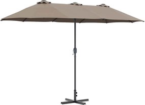 vidaXL Kerti napernyő Tópszínű 370 x 197 x 239 cm Pamut és Alumínium