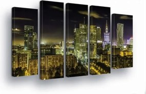 Vászonkép 150x100 Éjszakai város városkép felhőkarcolók fény panoráma