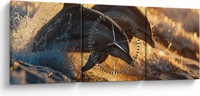 Kép - Delfinek (órával) (90x30 cm)