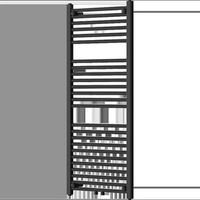 Mexen Mars fürdőszobai radiátor 1200 x 500 mm, 528 W, Fekete - W110-1200-500-00-70