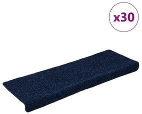 öntapadós lépcsőszőnyegek 30 db 65 x 21 x 4 cm sötétkék téglalap alakú széllel