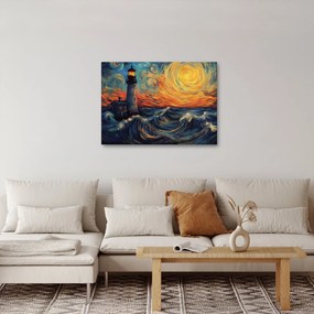 Kép - Világítótorony a hullámokban (70x50 cm)