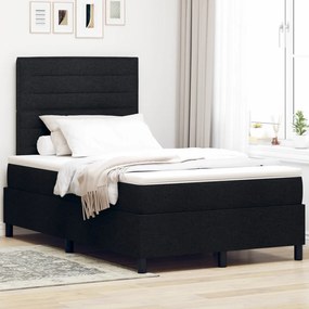 Box Spring Ágy Matraccal Fekete Kis Kétszemélyes Szövet