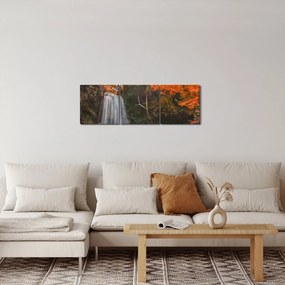 Kép - Vízesés Thaiföldön (órával) (90x30 cm)