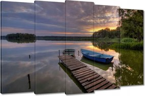 Vászonkép 150x95 Naplemente tó